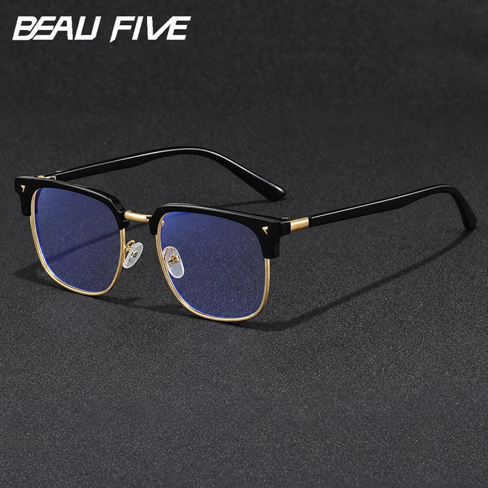 BEAU FIVE 2026 New Vintage Metal Frame Photochromic Blue Light Blocking Glasses Auto-Tint UV Protective Stylish Eyewear F108