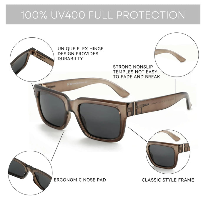 ZENOTTIC Gafas de sol retro rectangulares para hombre y mujer, polarizadas con protección UV400, clásicas, a la moda para conducir