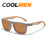 COOLMEN Gafas de sol polarizadas clásicas cuadradas para hombre, pesca, exteriores, conducción, ciclismo, correr, estilo vintage, montura grande, protección UV400