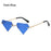 Triangle Diamond Shaped Sunglasses for Women Men Vintage Clear Ocean Gradient Glasses Rimless Polygon Sun Glasses