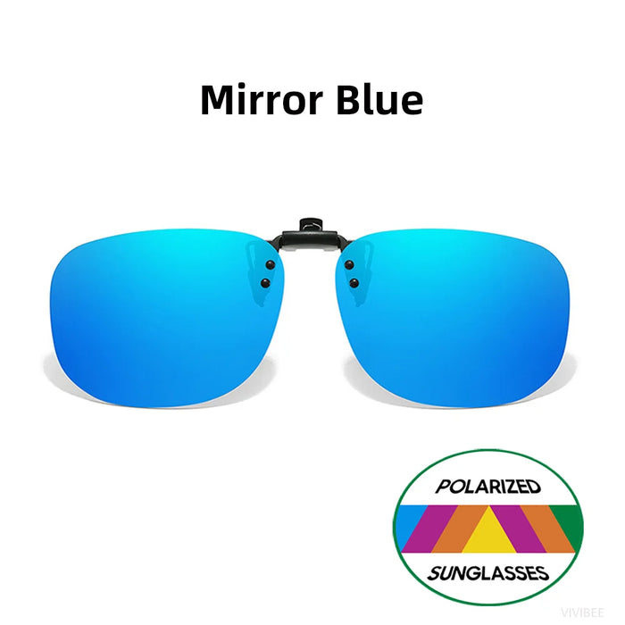 VIVIBEE Gafas de Sol con Clip Abatible Polarizadas para Hombre Cuadradas UV400 Fotocromáticas de Visión Nocturna para Mujer Clásicas con Clip de Espejo