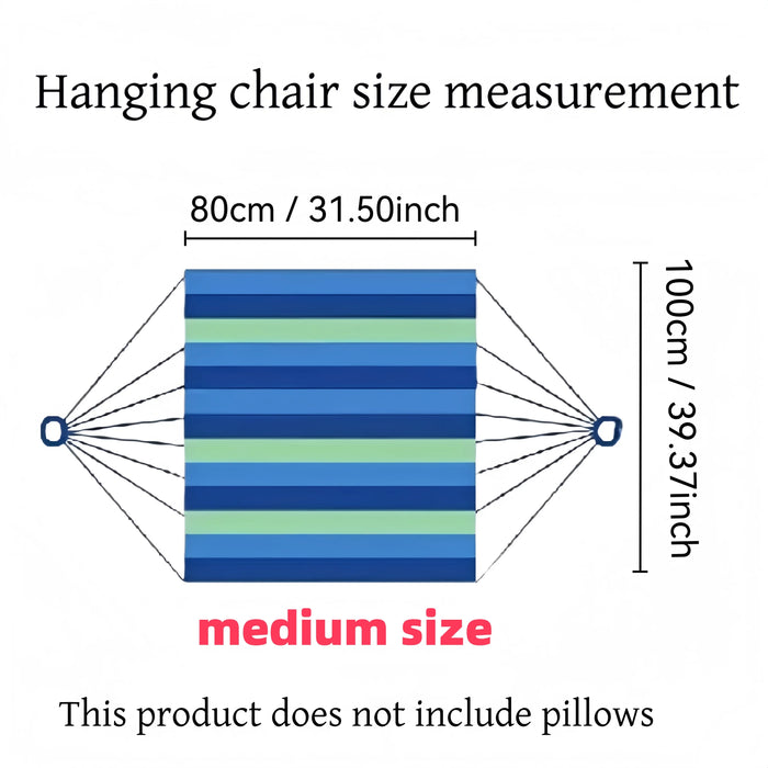 Durable Portable Hammock Chair Striped Design Comfortable Hanging Lounger for Camping Backyard Garden Patio Rest