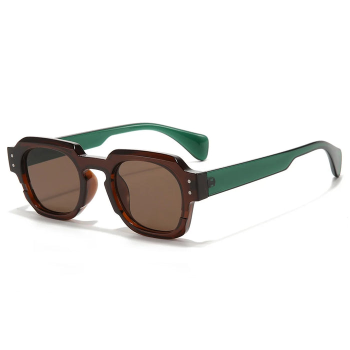 Ins Gafas de sol cuadradas populares de moda para mujer, montura de lentes transparentes vintage para hombre, remaches punk, gafas de sol UV400 para mujer y hombre