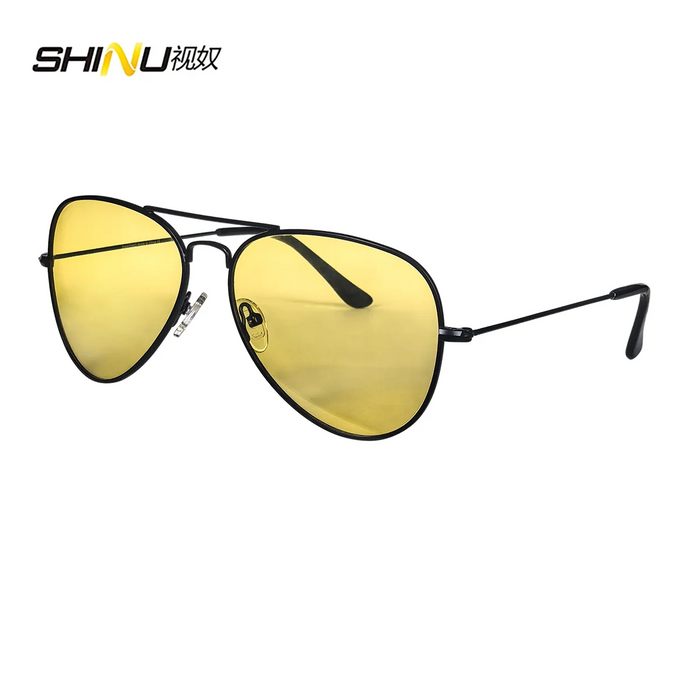 SHINU Gafas con lentes de bloqueo de luz azul para hombre, lentes naranjas, filtro de luz azul, mejor sueño y descanso, montura de metal
