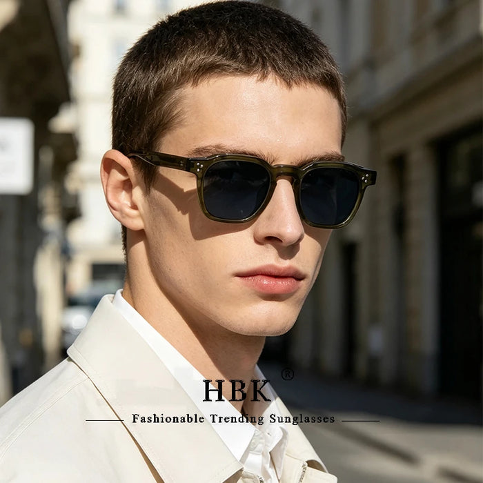 HBK New Square Retro Sunglasses Men Fashion Punk Sun Glasses Women Travel Driving Beach Eyewear Lunette De Soleil Femme UV400