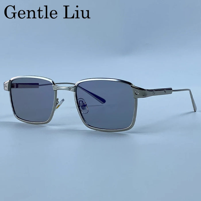 Steampunk Square Sunglasses Men 2026 Luxury Brand Designer Metal Frame Vintage Sun Glasses Punk Driving UV400 Eyewear Male Shade