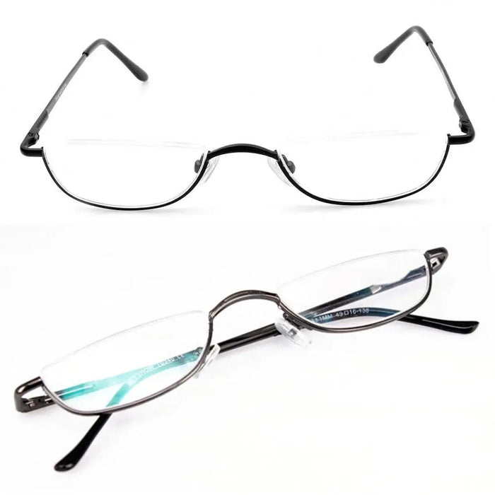 New Half Moon Metal Spring Hinge Reading Glasses Half Frame Ultra Light Resin Eyeglasses Vision Care +1.00~+4.0 Diopter