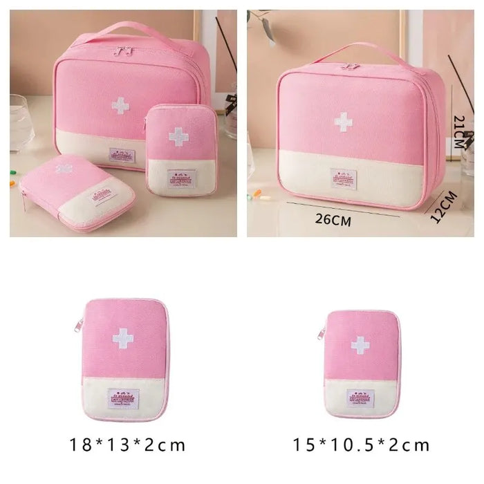3 piezas/set bolsa de almacenamiento médico portátil, organizador de botiquín de primeros auxilios para camping, estuche de pastillas para viajes al aire libre y hogar