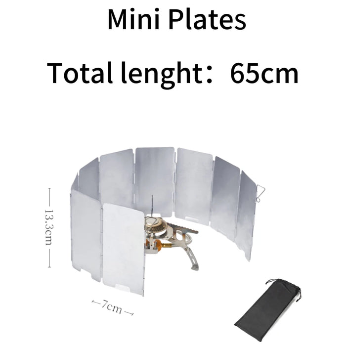 8/10/12/14/16Plates Stove Windscreen Aluminum Alloy Stove Wind shield with Drawstring Bag For Camping Burner Windproof Screen