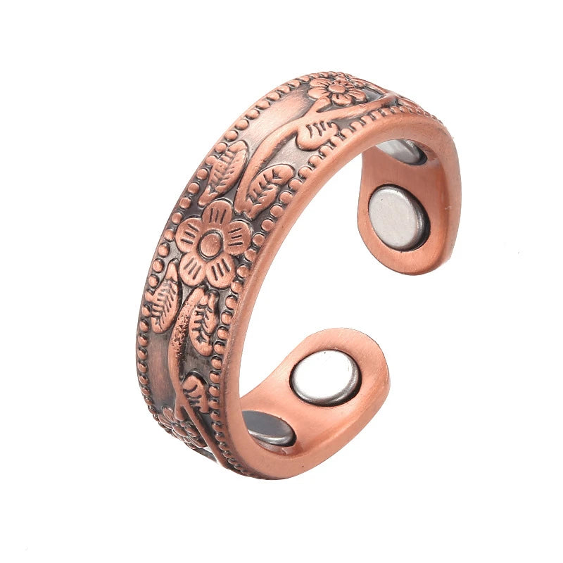 Trendy Punk Magnetic Therapy Pure Copper Rings for Women Men Anti Snoring Ring Power Slimming Health Care Jewelry