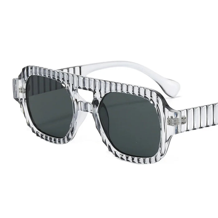 Nuevas Gafas de Sol Cuadradas de Doble Puente Retro para Mujer Diseño de Tonos Degradados Gafas de Sol de Alta Calidad para Hombre Protección UV400
