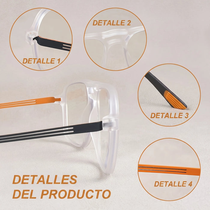 Progressive Multifocal Reading Glasses Intelligent Zoom Anti Blue Light Eyewear Alloy Temples Square Clear/Red Coating Glasses