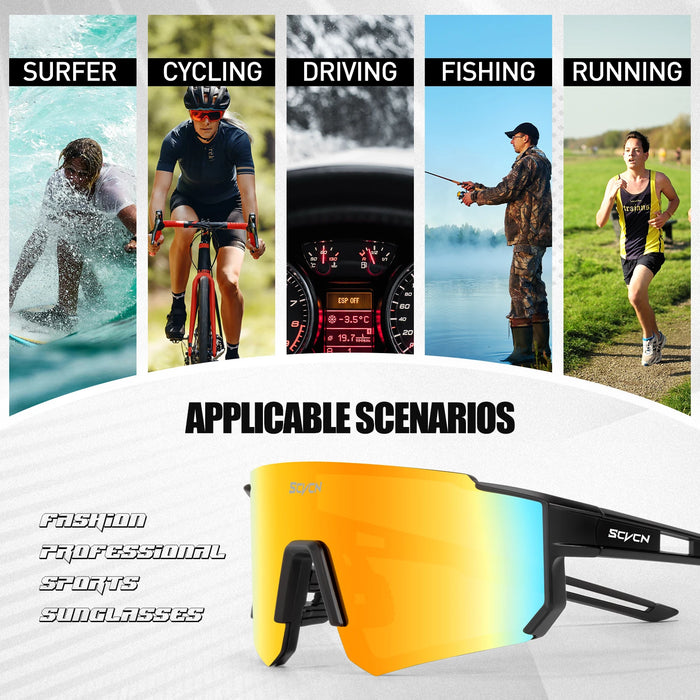 SCVCN MTB Bike Bicycle Camping Golf UV400 Glasses Women Baseball Fashion Street Sunglasses for Men Sport Y2K Cycling Glasses