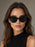 Gafas de Sol Clásicas Ojo de Gato para Mujer, Gafas de Sol Retro de Moda con Montura Gruesa para Exteriores