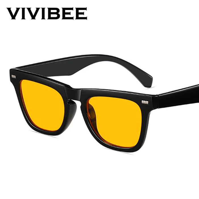 VIVIBEE Square Blue Light Blocking Glasses Men Gaming Orange UV400 Lens Office Women Matte Black Goggles 2026 Trending