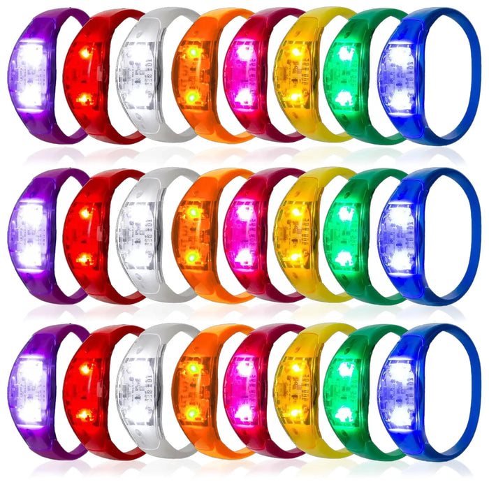 Pulseras LED que brillan de 10 a 300 piezas, pulsera luminosa que se ilumina con control de sonido para Nochevieja, conciertos con control de música