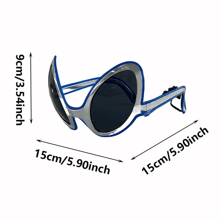 Halloween Funny Sunglasses Personalized Eyewear Alien Style Glasses Luminous Neon Glasses For Rave Festival Club Party Props