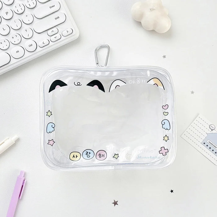 Bolsa de almacenamiento para muñecas en pareja, de PVC transparente con cremallera, organizador a prueba de polvo para muñecas de peluche, estuche de exhibición, mochila exterior, bolsa colgante