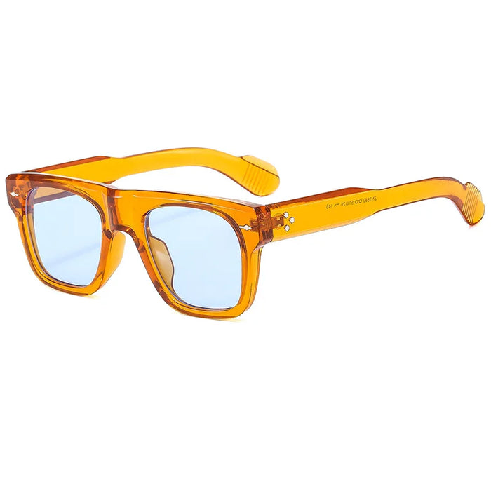 Hot Ins Popular Square Sunglasses Women Men Vintage Rivets Punk Female Shades UV400 Fashion Male Sun Glasses