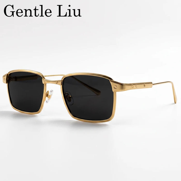 Steampunk Square Sunglasses Men 2026 Luxury Brand Designer Metal Frame Vintage Sun Glasses Punk Driving UV400 Eyewear Male Shade