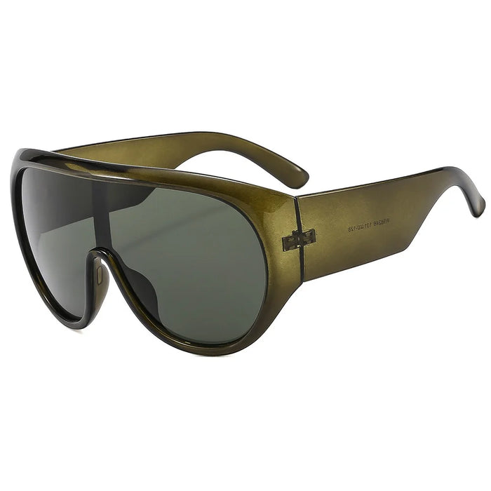 Lunettes de Soleil Masque Visière Oversize Homme Femme Coupe-Vent Verres Solaires Monture Large Goggles Shades Sport UV400