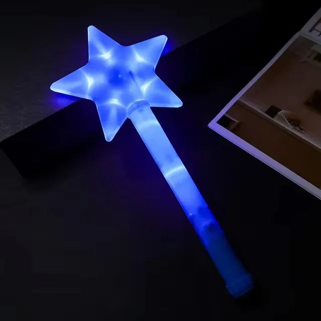 1pc LED Étoile à cinq branches Clignotante Lumineuse Baguette Lumineuse Colorée Fluo Princesse Cadeau Fête Anniversaire Fournitures