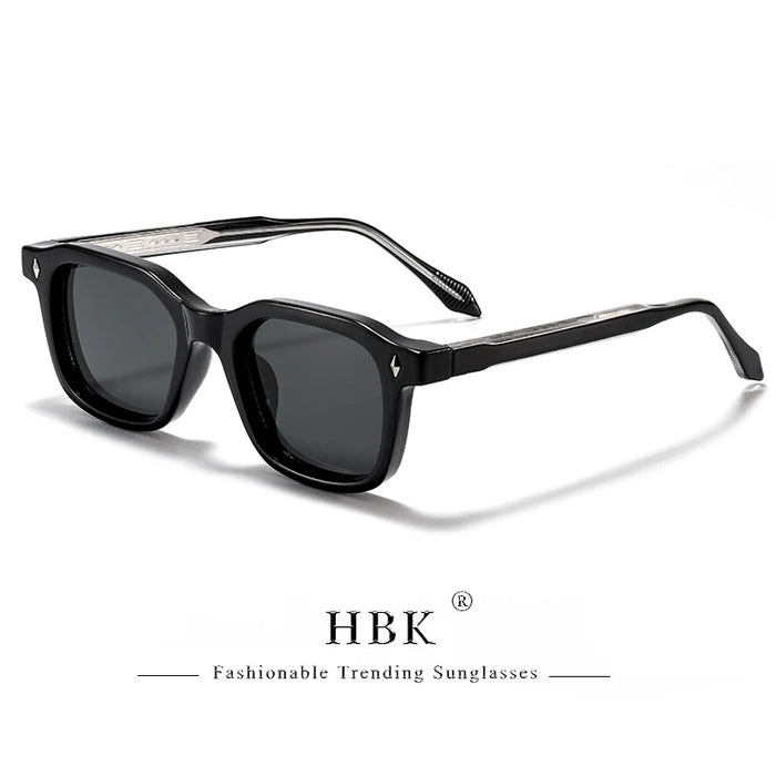 HBK Elegant Square Men's Sunglasses Fashion Frame Vintage Temple Tips Women's Travel Business Party Gift Glasses UV400