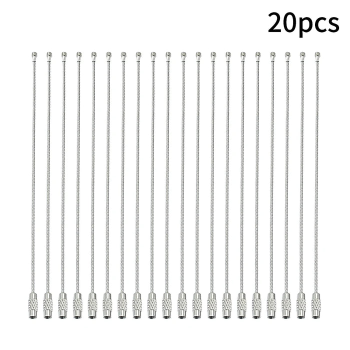 5-20pc Llavero de alambre Cuerda Mosquetón Equipo de camping Cable de acero inoxidable Bucle Tornillo Anillo de bloqueo Llavero Hebilla캠핑용품 땡처리