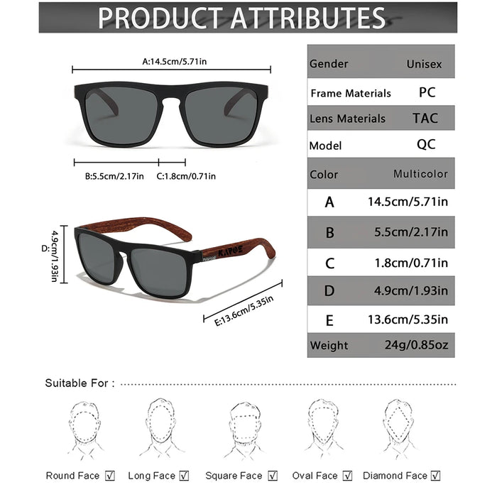 COOLMEN Gafas de sol polarizadas clásicas cuadradas para hombre, pesca, exteriores, conducción, ciclismo, correr, estilo vintage, montura grande, protección UV400