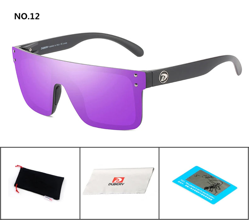 DUBERY Polarized Sunglasses One Piece Lens Men Oversized Sunglasses UV400 Women Rimless Fashion Safety Sun Glasses Italy Design