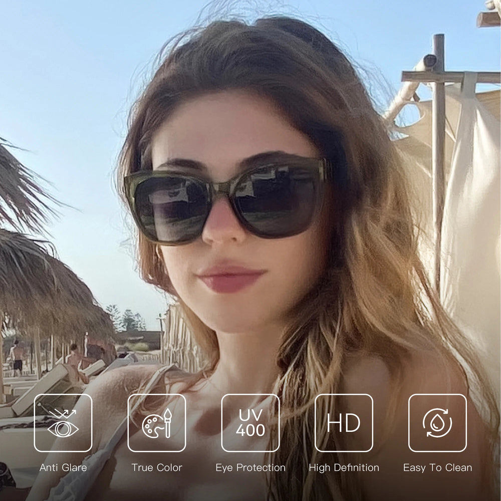 ZENOTTIC Gafas de sol polarizadas para mujer con montura gruesa de mariposa original, protección UV400, estilo ojo de gato
