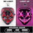 Máscara LED luminosa V de Vendetta, máscara facial completa anónima que brilla en la oscuridad para fiestas, raves, Halloween, cosplay y accesorios de disfraces.