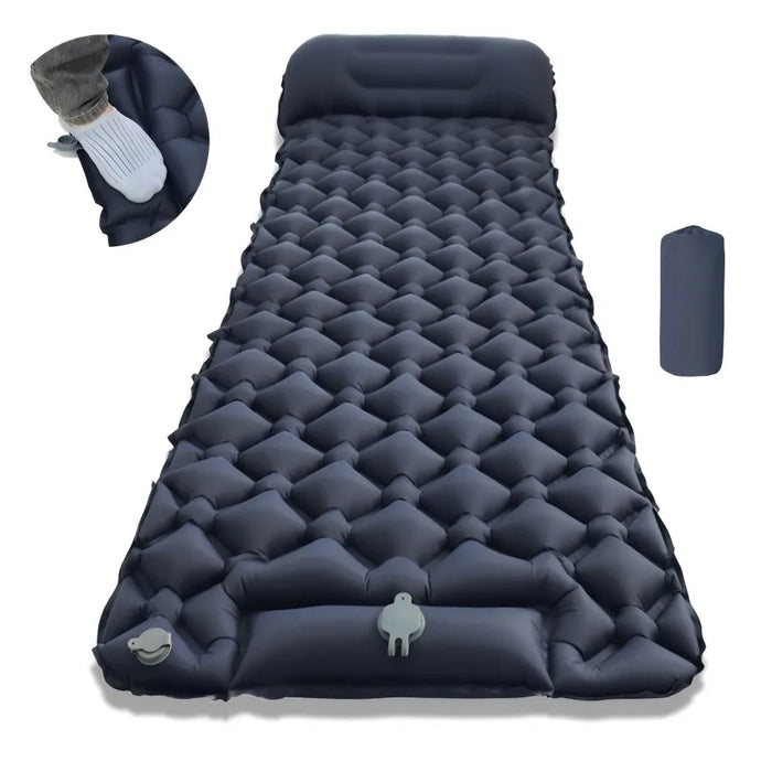 Outdoor Camping Sleeping Pad Folding Sleep Mat Beach Inflat Mattress with Pillows Ultralight Air Mat Travel Hiking New