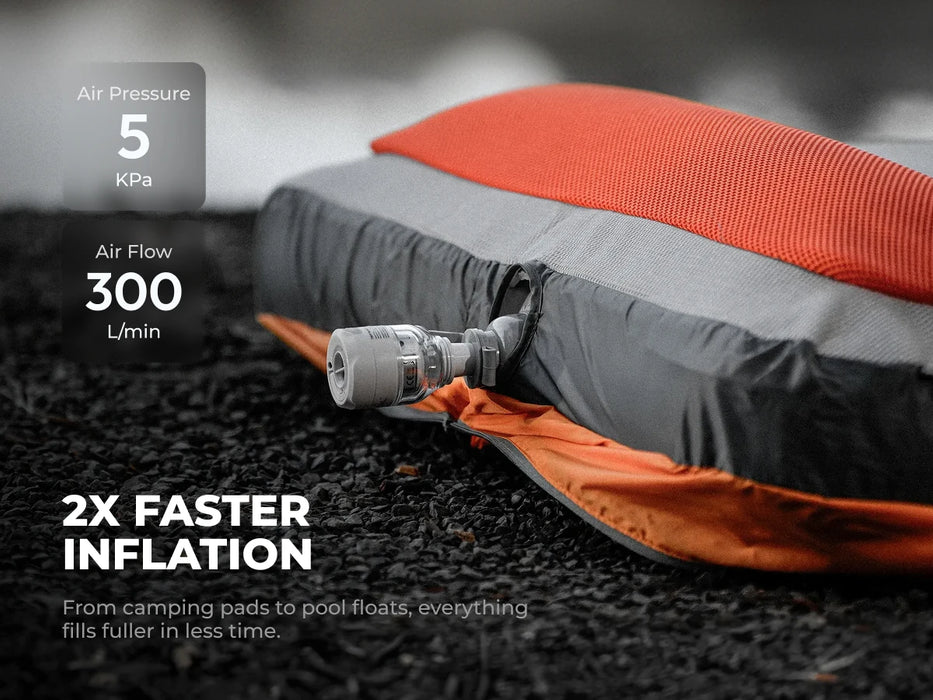 FLEXTAIL TINY PUMP 3X - 5kPa Ultra-Light Portable Air Pump, 5-Mode Camping Lamp, Multi-Purpose for Camping & Travel
