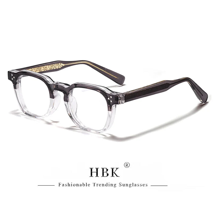 HBK Retro Square Glasses Frames Men Flat Lenses Anti Blue Light TR90 Eyeglass Frames High-Quality Reading Eyeglasses for Women