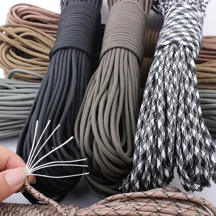 Cuerda de paracaídas 550 Paracord de 7 hebras y 4 mm, accesorios duraderos para acampar, supervivencia al aire libre, pulsera de bricolaje, tendedero para senderismo, dispositivos para acampar.