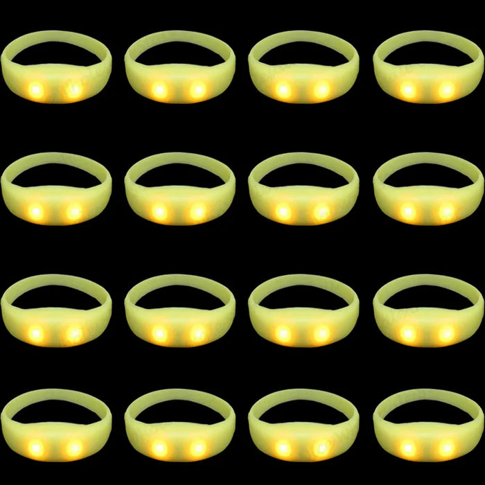 20-100 Pulseras LED activadas por música y sonido, pulseras luminosas intermitentes, brazaletes que brillan en la oscuridad para fiestas y bodas