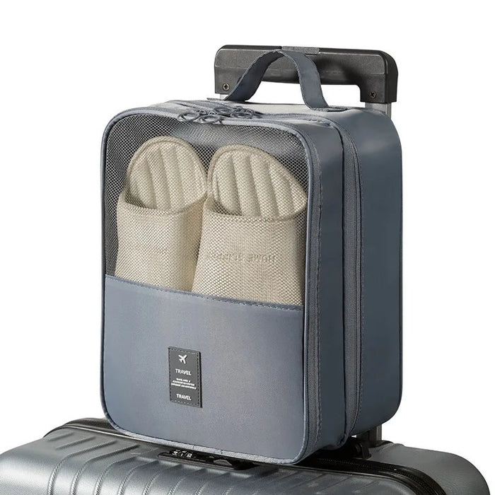 Bolsa de almacenamiento para zapatos de viaje, bolsa lavada diagonal transpirable de malla para varios pares de zapatos, caja portátil para viajes de negocios