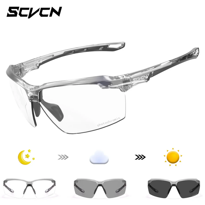 SCVCN Photochromic Bike Glasses UV400 Men Women Cycling Sunglasses MTB Mountain Outdoor Sports Eyewear Driving Fishing Camping