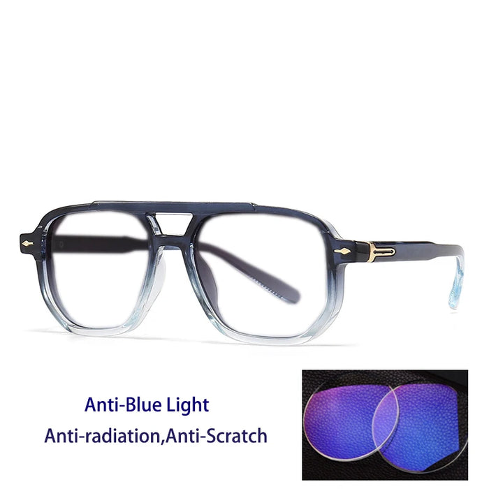 New Fashion Double Beam Anti Blue Light Photochromic Presbyopia Glasses for Women and Men Retro Brand Design Presbyopia Glasses