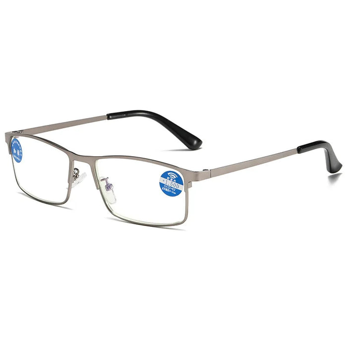 Stainless Steel Men Business Reading Glasses for Reader Mens Blue Light Blocking Presbyopia Optical Eyeglasses +1.0 1.5 2.0 2.5