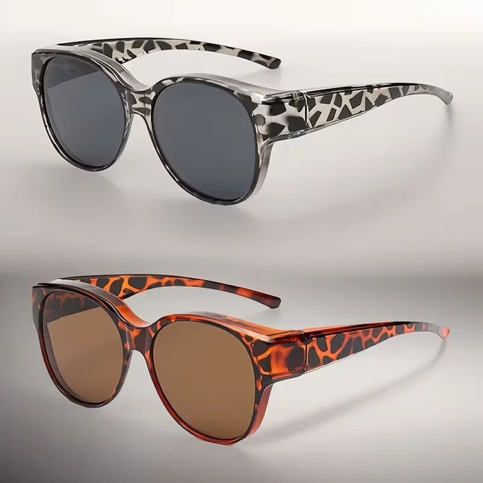 Lot de 2 lunettes à grande monture tendance, convenant aux hommes et aux femmes pour la décoration extérieure