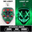 Máscara LED luminosa V de Vendetta, máscara facial completa anónima que brilla en la oscuridad para fiestas, raves, Halloween, cosplay y accesorios de disfraces.