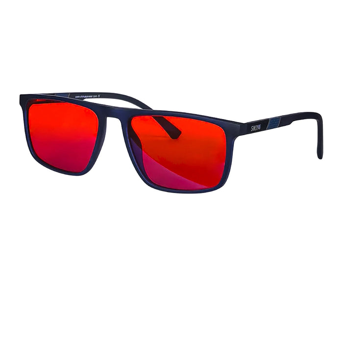 SHINU Red Glasses Blue Light Blocking Computer Glasses Orange Clear Lenses Glasses Anti Radiation Protection Eyeglasses