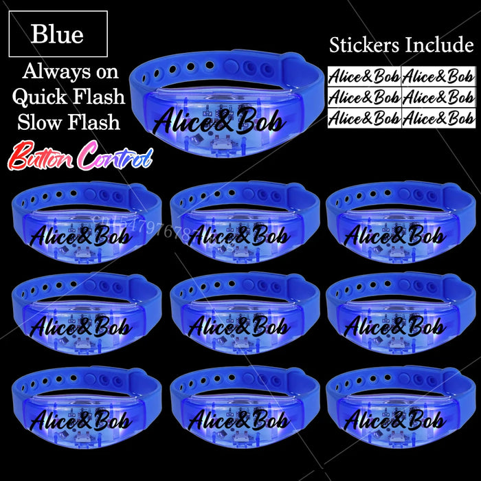 20-200 piezas Pulseras LED personalizables para bodas Pulsera de control de música y sonido Pulsera luminosa ajustable para bodas, cumpleaños, conciertos