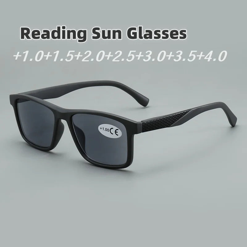 Men Square Frame Reading Sun Glasses Classic Anti UV Protection Presbyopic Eyeglasses Male 2025 New With Diopters +1.00 to +4.00