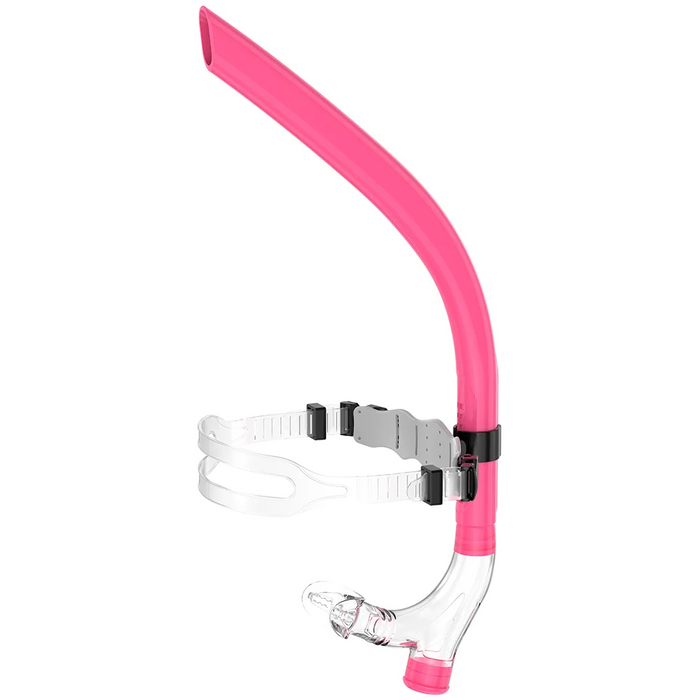 Swim Training Snorkel Frontal Swim Snorkel Tube Center-Mount Front One-Way Purge Valve Swimmer's Snorkel for Lap Swimming