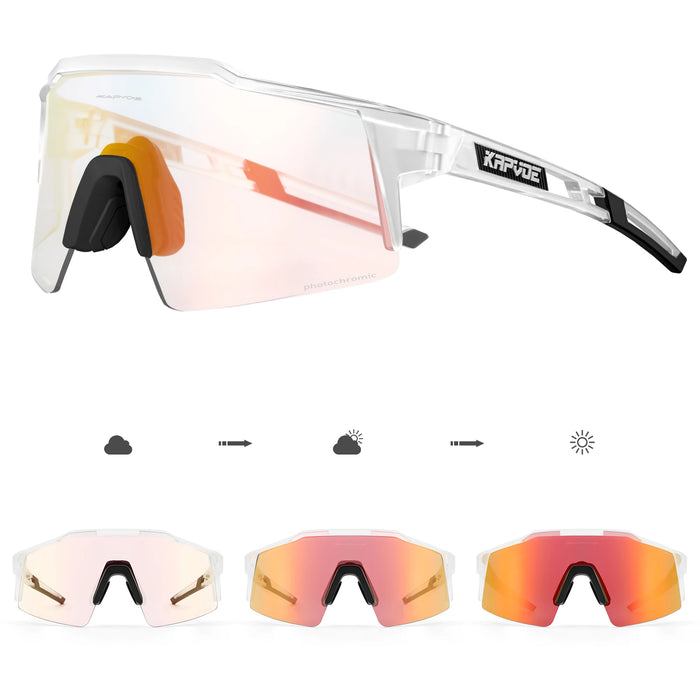 KAPVOE Photochromic Cycling Sunglasses Women Outdoor Sports Running UV400 Eyewear for Men Cycl Glasses Mountain Bicycle Goggles