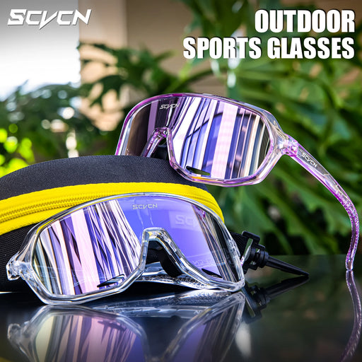 Scvcn - Lunettes de cyclisme photochromiques pour hommes, lunettes de vélo, VTT, lunettes de soleil pour vélo de route UV400, pour femmes