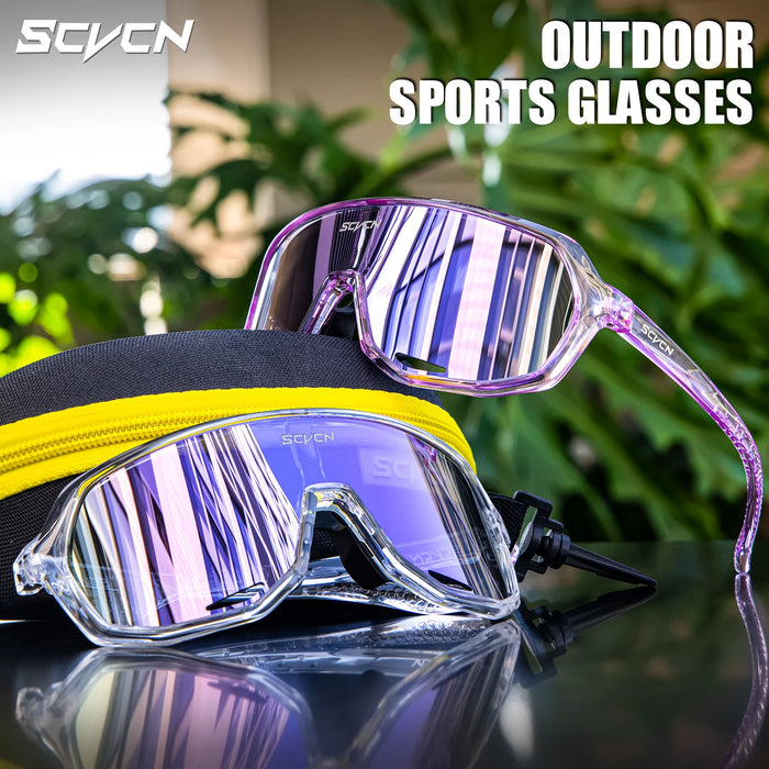 Scvcn - Photochromic Cycling Glasses for Men Bicycle Eyewear Mountain Bike Cycling Goggles UV400 MTB Road Sunglasses Women